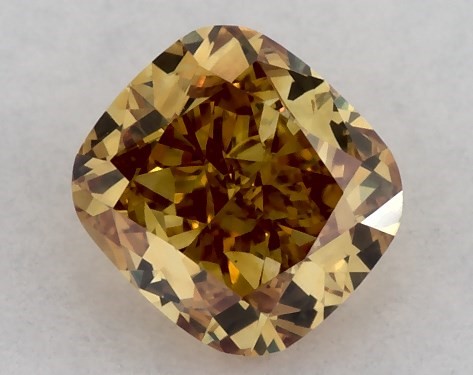 GIA 0.39 Carat Fancy Intense Yellow Orange-SI1 Cushion Modified Cut Diamond